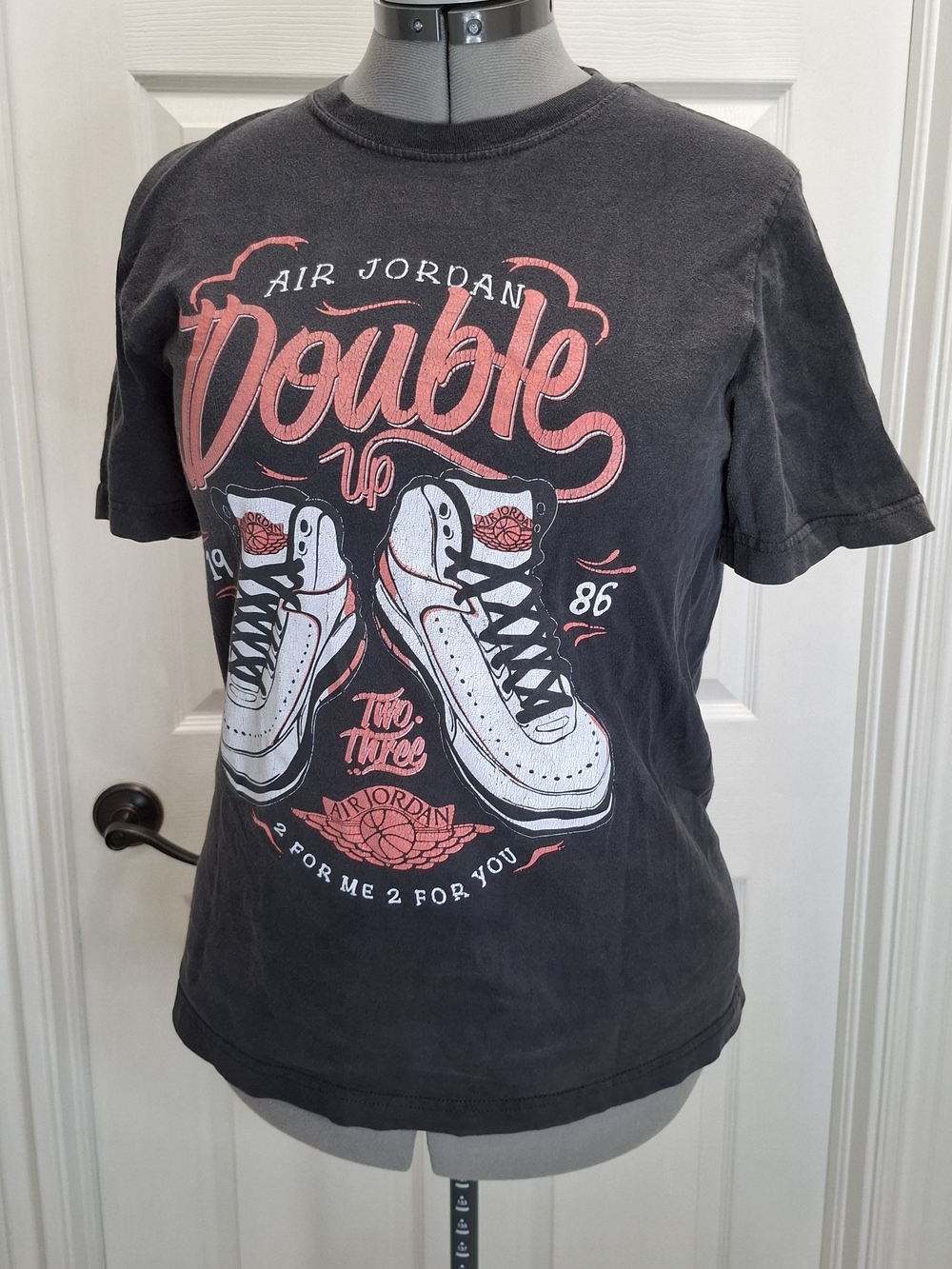 Jordan Women's Black Tee with White & Pink Sneaker Graphic